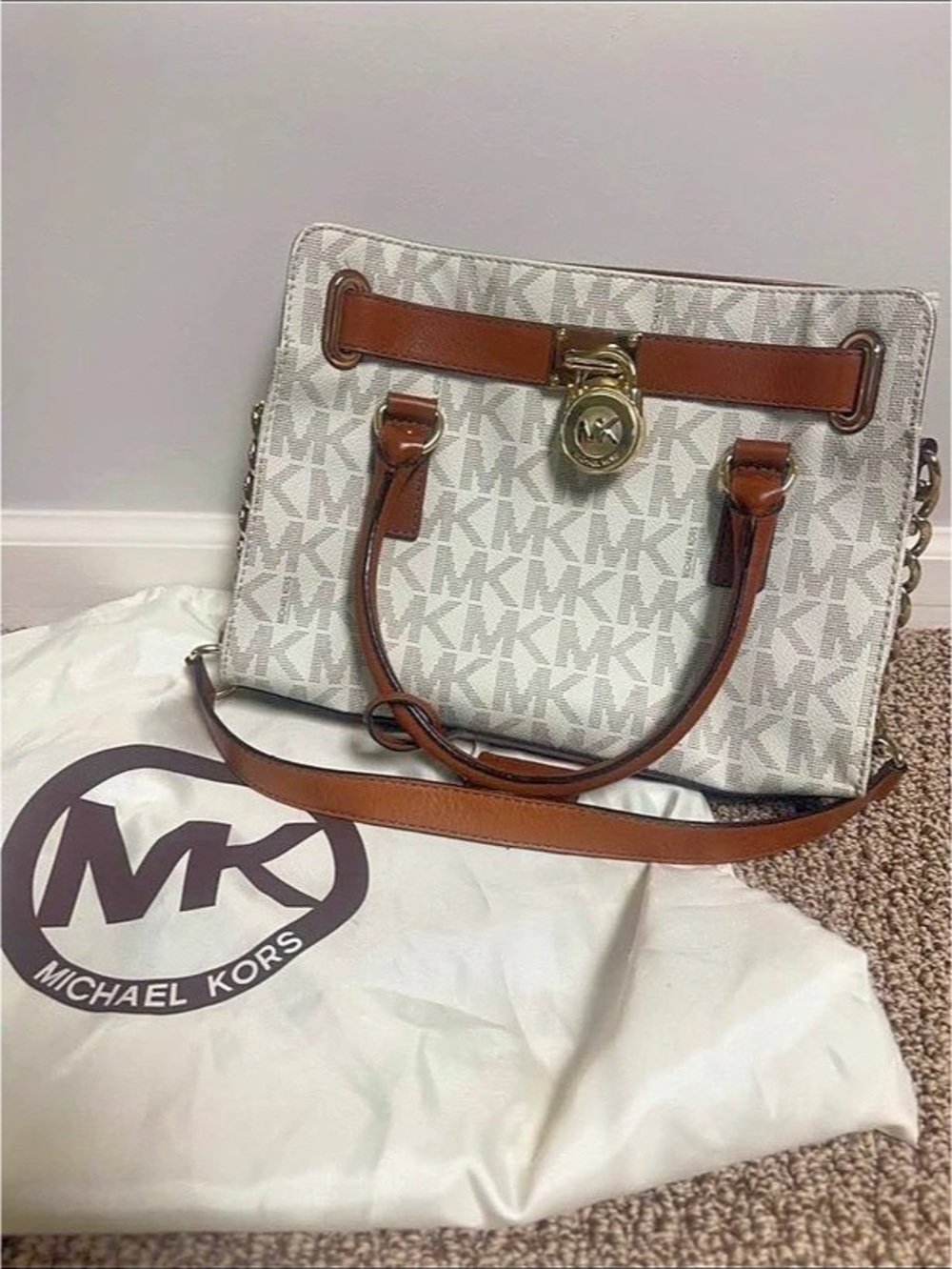 Michael Kors Hamilton Legacy Small Logo Belted Satchel